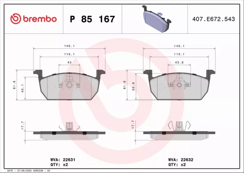 BREMBO TARCZE+KLOCKI PRZÓD VW POLO AW BZ 276MM 