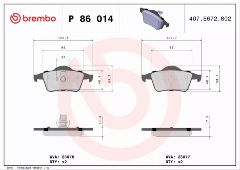 BREMBO KLOCKI HAM VOLVO S80 V70 XC70 2.0 2.3 2.5 T 