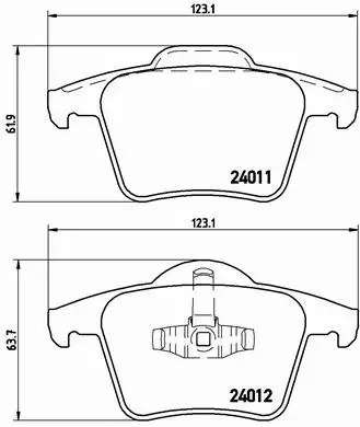 BREMBO Zestaw klocków hamulcowych, hamulce tarczowe P 86 019 