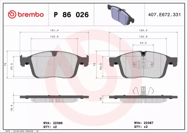 BREMBO TARCZE+KLOCKI P+T VOLVO XC60 I 328MM 