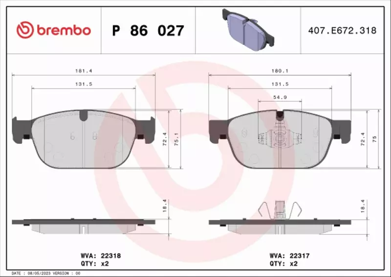 BREMBO TARCZE+KLOCKI PRZÓD VOLVO S60 III 345MM 