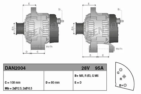 DENSO ALTERNATOR DAN2004 