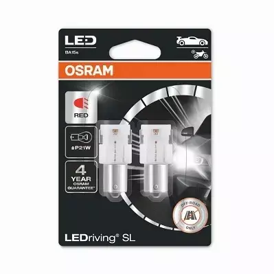 OSRAM LEDRIVING ŻARÓWKI P21W CZERWONE 12V RED 