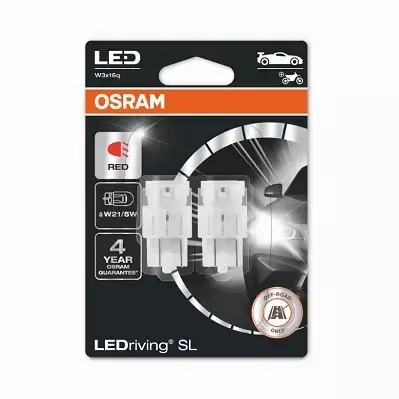 OSRAM LEDRIVING ŻARÓWKI W21/5W CZERWONE 12V RED 