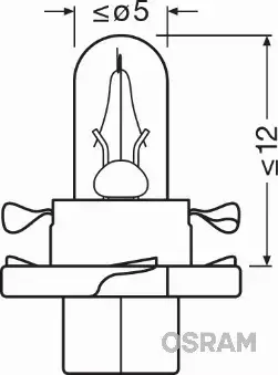 OSRAM ORIGINAL ŻARÓWKA BX8.4D 2W Z OPRAWKĄ 