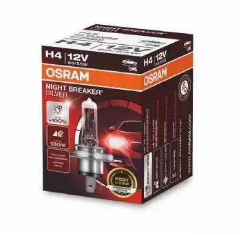 OSRAM NIGHT BREAKER SILVER +100% H4 12V 60/55W 