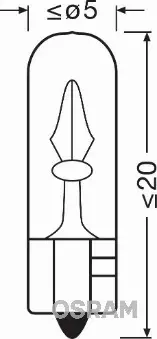 OSRAM ORIGINAL ŻARÓWKA W2,3W 12V 2,3W W2x4.6D 