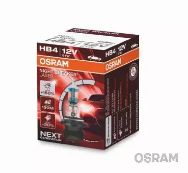 OSRAM NIGHT BREAKER LASER NEXT GEN +150% HB4 12V 