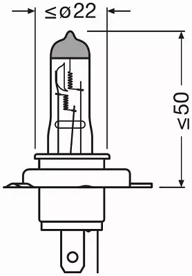 OSRAM ORIGINAL ŻARÓWKA H19 12V 60/55W PU43T-3 