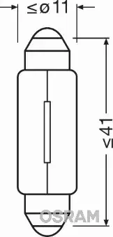 OSRAM ORIGINAL ŻARÓWKI C10W 12V 10W SV8.5-8 DUO 