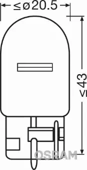 OSRAM ORIGINAL ŻARÓWKA WY21W 12V 25W WX3X16D 7504 