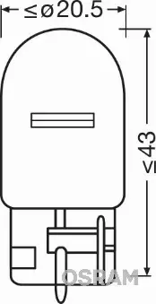 OSRAM ORIGINAL ŻARÓWKI W21W 12V 21W W3X16D DUO 