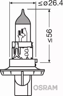 OSRAM ORIGINAL ŻARÓWKA H13 12V 60/55W P26.4T 