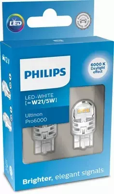 PHILIPS ULTINON PRO6000 ŻARÓWKI LED 12V W21/5W 