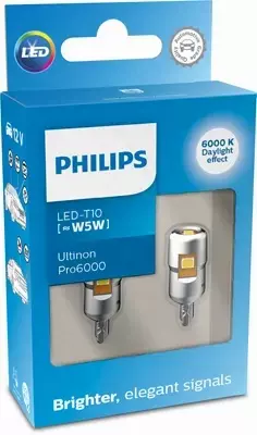 PHILIPS ULTINON PRO6000 ŻARÓWKI LED-WHITE 12V W5W 