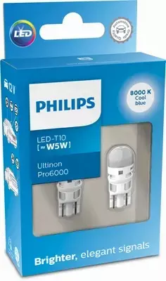 PHILIPS ULTINON PRO6000 ŻARÓWKI LED COOL BLUE 12V W5W 