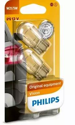 PHILIPS VISION ŻARÓWKI 21W 12V W21/5W 