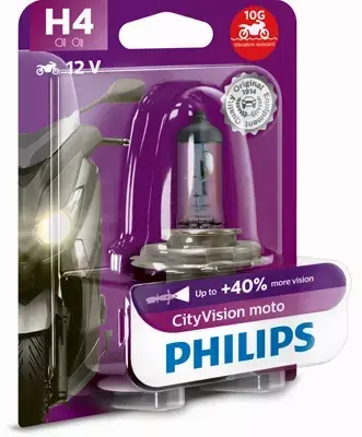 PHILIPS CITY VISION MOTO +40% H4 12V 60/55W P43T 