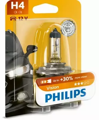 PHILIPS VISION +30% H4 12V 60/55W P43T 1-SZT 