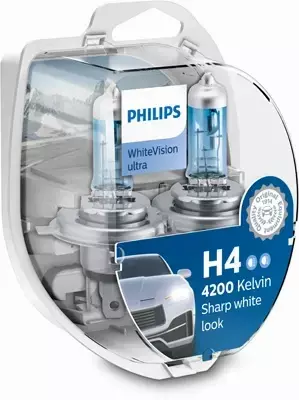 PHILIPS WHITE VISION ULTRA ŻARÓWKI +60% H4 DUO 