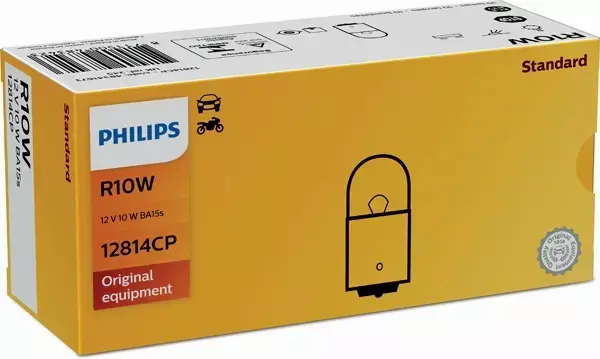 PHILIPS STANDARD R10W 12V 10W BA15S 10 SZTUK 