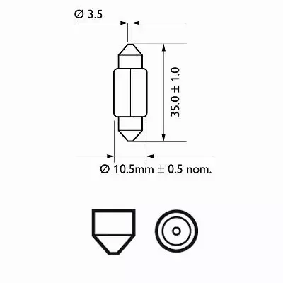 PHILIPS VISION C5W FESTOON 12V 5W SV8,5 DUO 