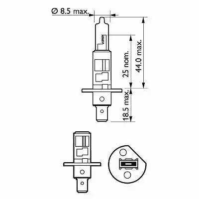 PHILIPS VISION PLUS +60% H1 12V 55W P14,5S DUO 