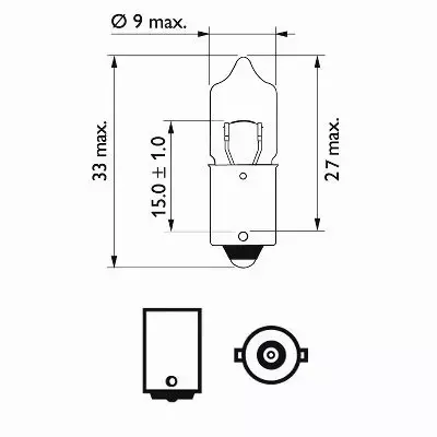 PHILIPS STANDARD ŻAROWKA H10W 12V 10W BA9S 10SZT 