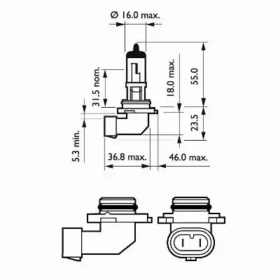 PHILIPS VISION +30% HB4 12V 51W P22D 