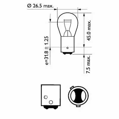 PHILIPS VISION ŻARÓWKA PR21/5W 12V 5/21W BAW15D 10SZT 