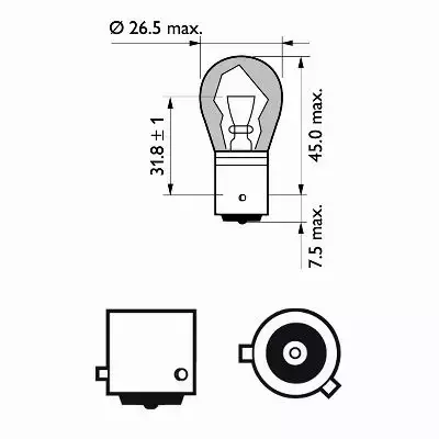 PHILIPS SILVER VISION PY21W 12V 21W BAU15S DUO 