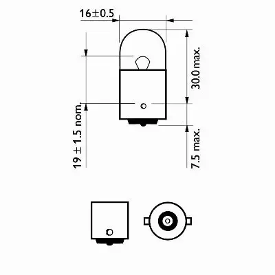 PHILIPS STANDARD R10W 12V 10W BA15S 10 SZTUK 