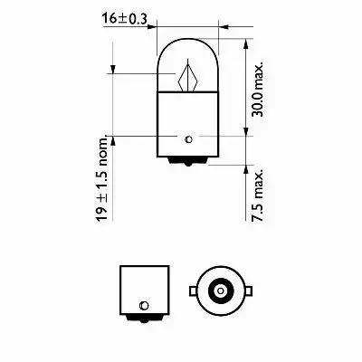 PHILIPS ECOVISION R5W LONGLIFE 12V 5W BA15S DUO 