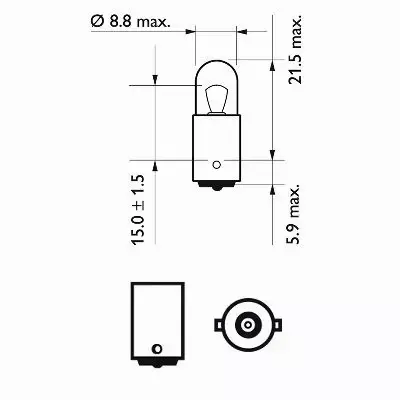 PHILIPS VISION ŻARÓWKI 12V T4W BLISTER 