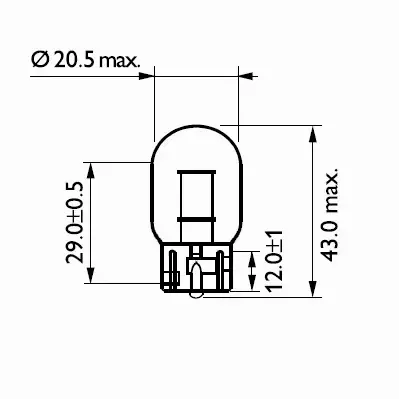 PHILIPS VISION ŻARÓWKI 21W 12V WY21W 