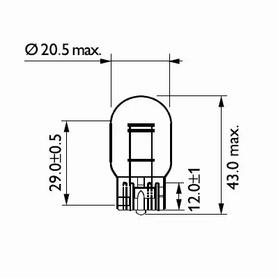 PHILIPS VISION ŻARÓWKI 21W 12V W21/5W 