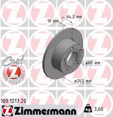 ZIMMERMANN TARCZE+KLOCKI TYŁ AUDI A6 C5 245MM 