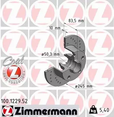 ZIMMERMANN TARCZE TYŁ AUDI A4 B5 245MM 