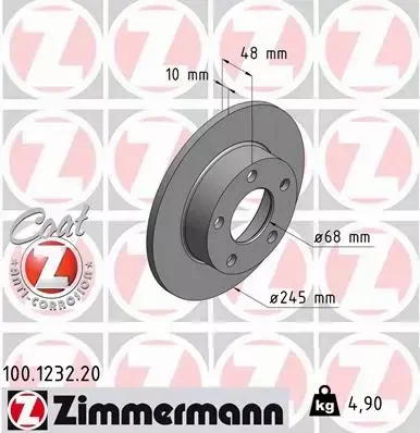 ZIMMERMANN TARCZE TYŁ AUDI A4 B5 QUATTRO 245MM 