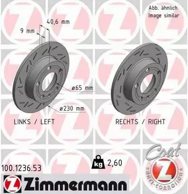 ZIMMERMANN TARCZE HAMULCOWE BLACKZ TYŁ 100.1236.53 