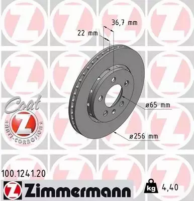 ZIMMERMANN TARCZE TYŁ AUDI A3 8L TT 8N 256MM 