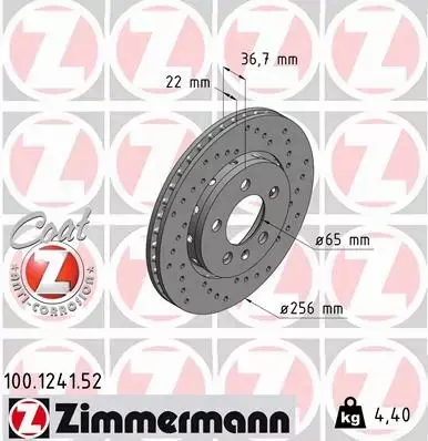 ZIMMERMANN TARCZE TYŁ AUDI A3 8L TT 8N 256MM 