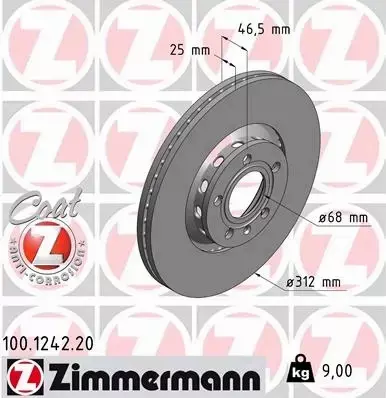 ZIMMERMANN TARCZE+KLOCKI PRZÓD SKODA SUPERB I 312MM 