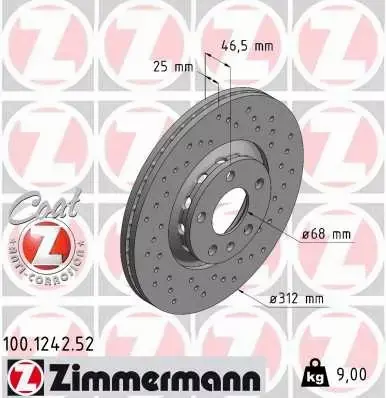 ZIMMERMANN TARCZE+KLOCKI P+T AUDI A4 B6 B7 312MM 