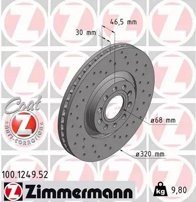 ZIMMERMANN TARCZE PRZÓD AUDI A4 B5 S4 320MM 