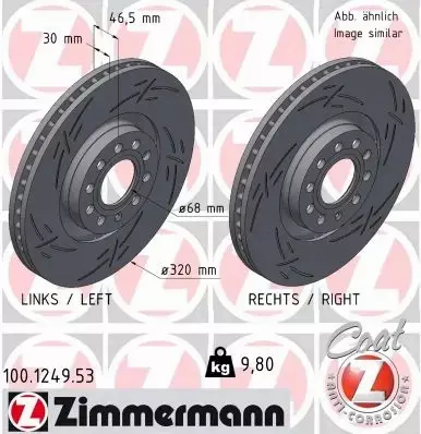 ZIMMERMANN TARCZE PRZÓD AUDI A4 B5 S4 320MM 