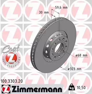 ZIMMERMANN TARCZE PRZÓD AUDI A8 D2 D3 323MM 