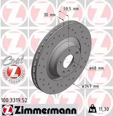 ZIMMERMANN TARCZE HAMULCOWE SPORT PRZÓD 100.3319.52 