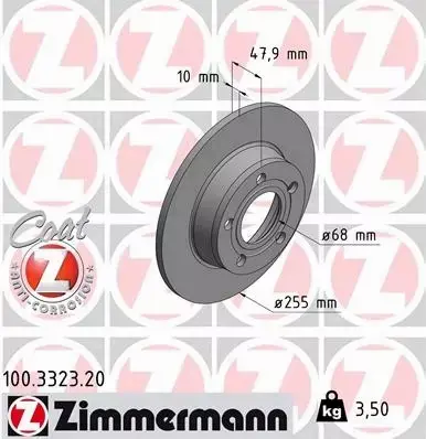 ZIMMERMANN TARCZE+KLOCKI TYŁ AUDI A6 ALLROAD 255MM 