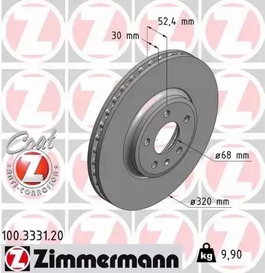 ZIMMERMANN TARCZE+KLOCKI PRZÓD AUDI A4 B8 320MM 